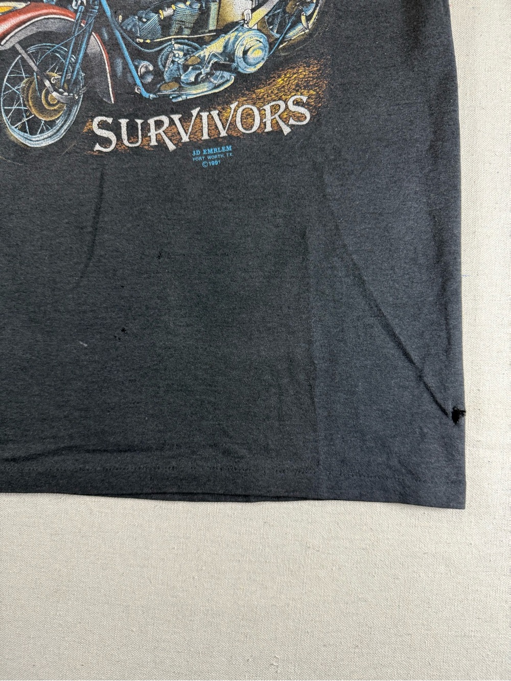 Vintage 3D Emblem Harley-Davidson Survivors Shirt 1991 Made in USA Shirt - Picture 3 of 10